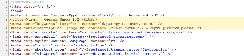 Основные теги SEO