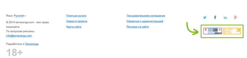 Счетчики в футере на сайте
