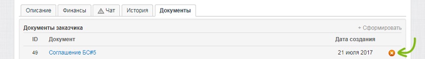 Удаление документа