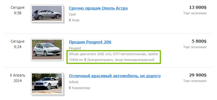 Использование шаблона описания